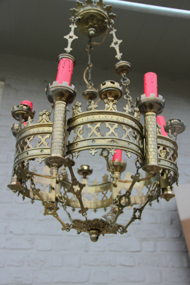 Antique Bronze Neo Gothic church castle Chandelier religious