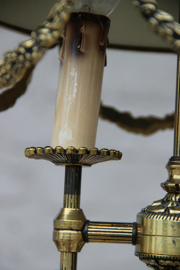 Vintage French bouillotte Metal Brass Chandelier pendant lamp light