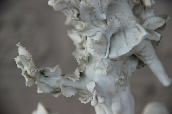 Antique 19th c french SEVRES marked Bisque porcelain Group statue apple picking