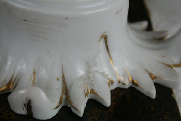 Antique French pair vieux paris old porcelain floral vases 1900 marked
