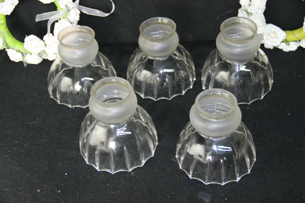 Set 5 Antique Clear crystal glass shades replacement chandelier pendant