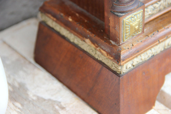 Antique Wood carved junghans clock caryatid figurines ornaments