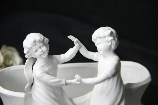 German Scheibe alsbach Bisque porcelain marked Putti planter jardiniere statue