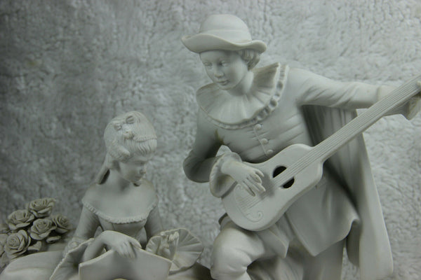 Large German antique UNTERWEISSBACH marked Bisque porcelain white group