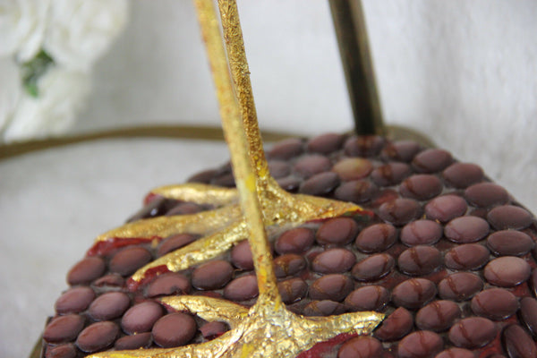 PAIR 1970 Vintage French duck bird matching table lamp mid century Rare