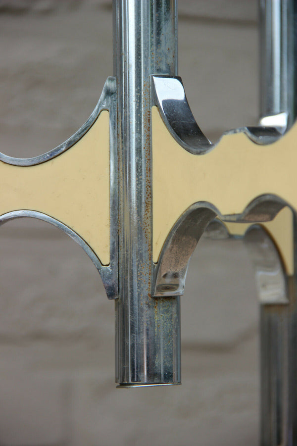 Mid century SCIOLARI 9 arm tube chrome Chandelier Italy 1970
