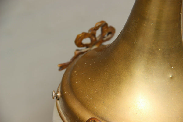 French Brass metal Eagle louis XVI Hall Lantern chandelier pendant crystal glass