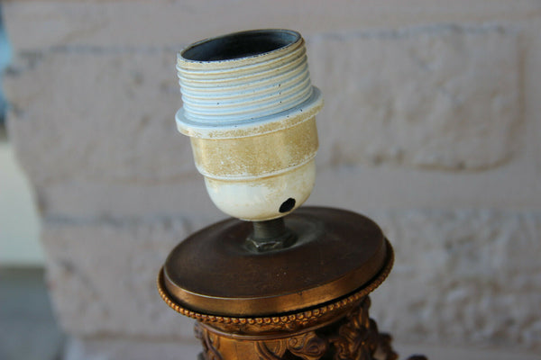 Antique French bayeux porcelain sultan portrait floral table lamp