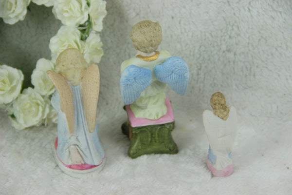 Set of 3 religious angels figurines porcelain 1950s