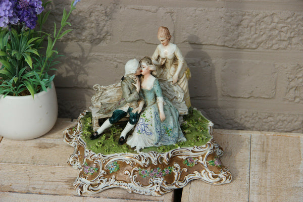 Antique German Porcelain Statue group romantic