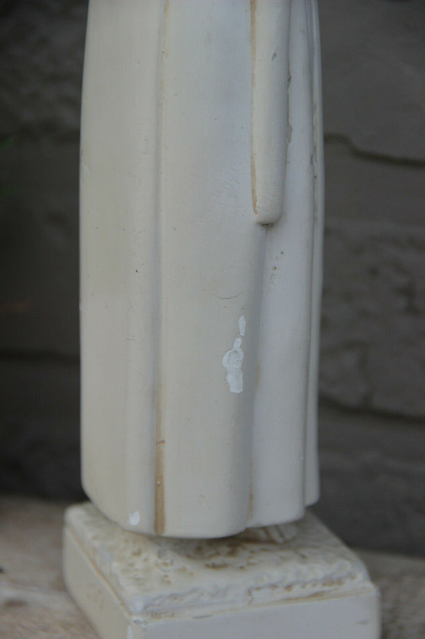 Antique French Religious chalkware Joseph jesus statue figurine