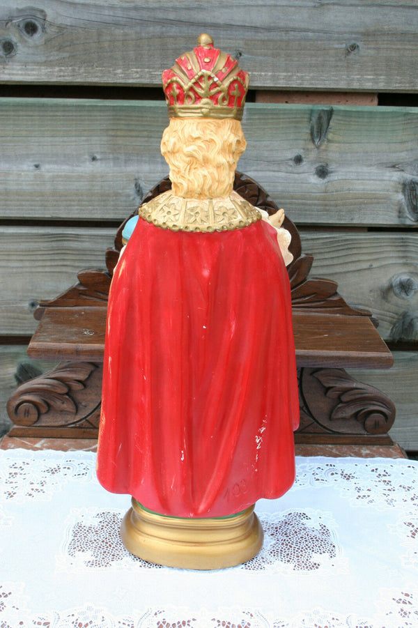 Beautiful large Antique French Plaster JESUS OF PRAGUE Figurine statue