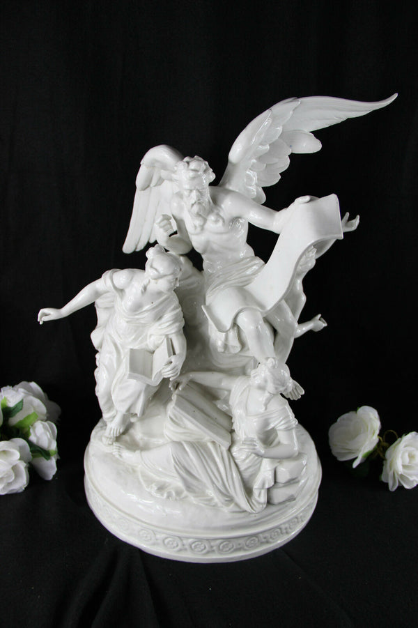 18thc LOCRE Russinger Porcelain Group God Chronos time allegory marked top piece