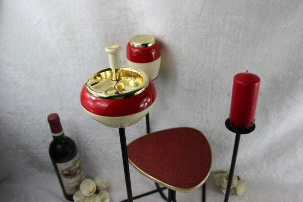 Retro Vintage side smoking table 1960 mid century ashtray cigarettes holder