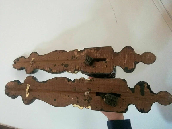 PAIR art deco neo gothic chimaera dragon castle wood sconces wall lights