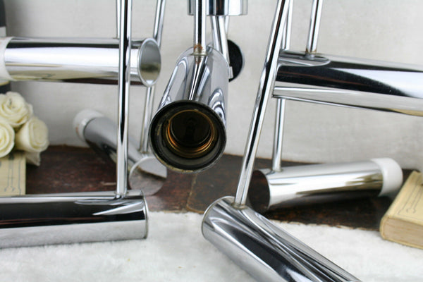 Mid century Retro Sciolari design sun burst chrome chandelier space age 70's