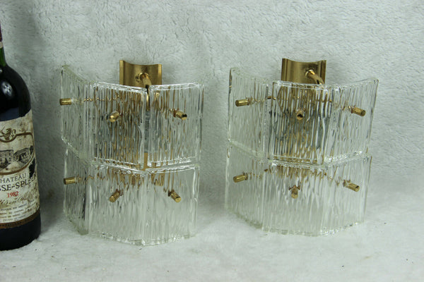 Hollywood Regency mid century  Murano glass disc wall lights sconces kinkeldey
