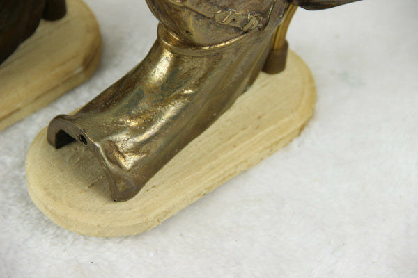 PAIR antique Bronze horse head sconces wall lights equestrian by Sylvain NORGA