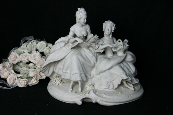 Large German antique UNTERWEISSBACH marked Bisque porcelain white group