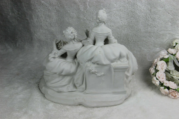 Large German antique UNTERWEISSBACH marked Bisque porcelain white group