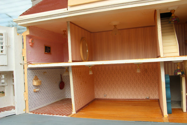 HUGE German Wood GOTTSCHALK Red roof dollhouse French mansion 1920