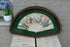 Antique 19thc Victorian hand paint fan wood frame glass putti angel scene