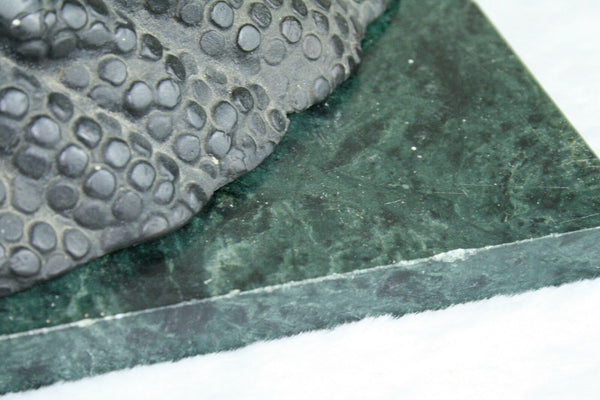 Huge XL Bronze 1930 Art deco lady statue dogs leash on marble base