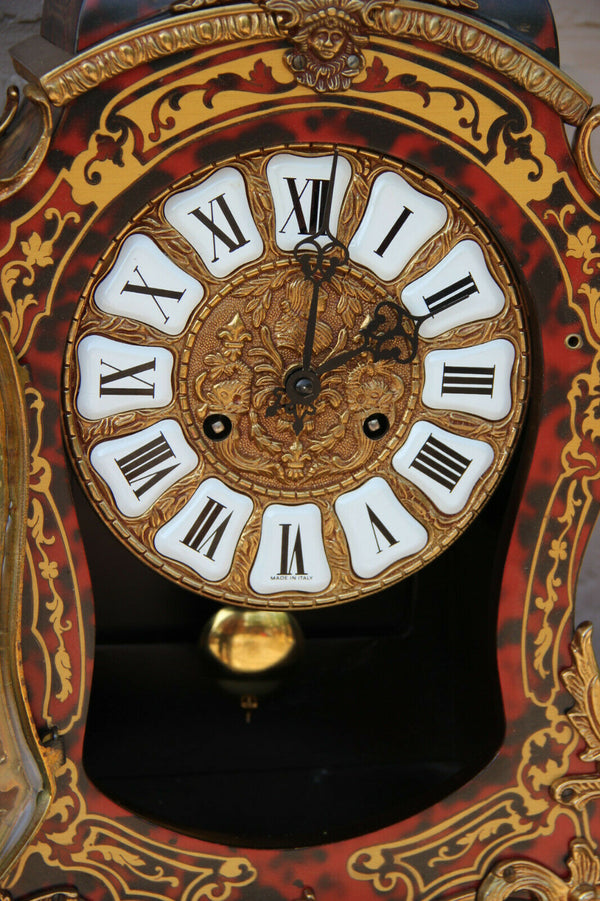 Large Boulle Cartel Mantel clock medusa head bronze ornaments