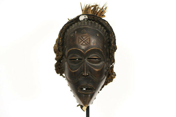 Chowke African Wood carved mask circa 1940-1950 on stand
