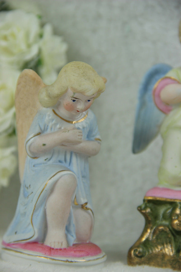 Set of 3 religious angels figurines porcelain 1950s