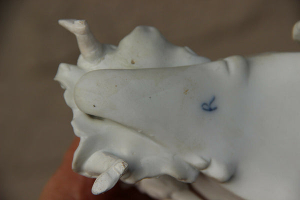 Small German bisque porcelain statue vase planter romantic young girl