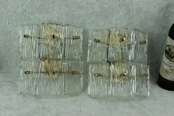 Hollywood Regency mid century  Murano glass disc wall lights sconces kinkeldey