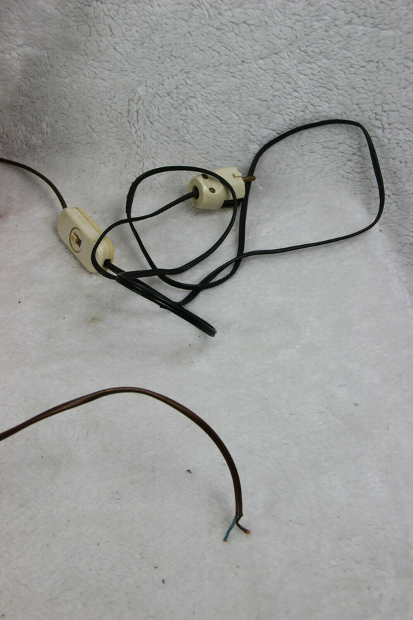 Mid century PAIR empire double eagle bronze metal wood lamps 1960