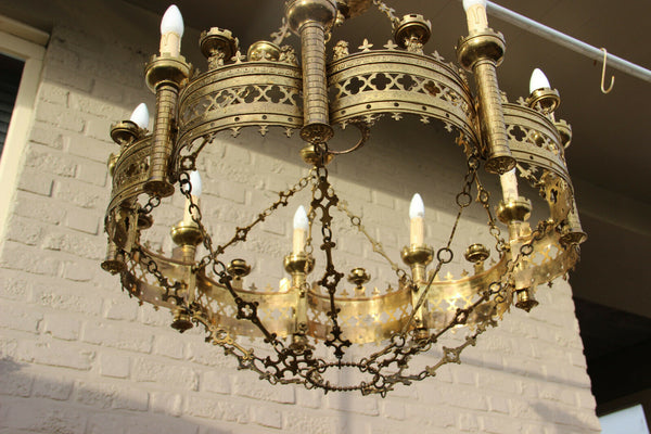Majestical Antique French Church religious neo gothic chandelier lamps  candles