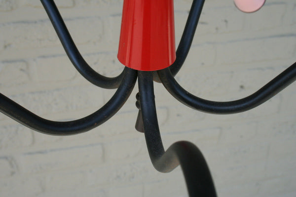 1970 Retro Rockabilly multi coloured spider sputnik chandelier 5 arms
