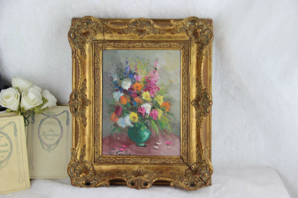 Belgian Artist J J foulon painting oil cardboard Still life framed