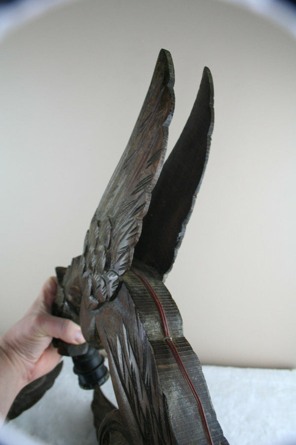 SET 5 Wood Carved Dragon chimaera gothic figurines lights wall sconces chandelie