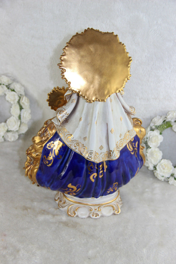 Stunning Religious Pattarino school Terracotta Madonna child statue italian 60s