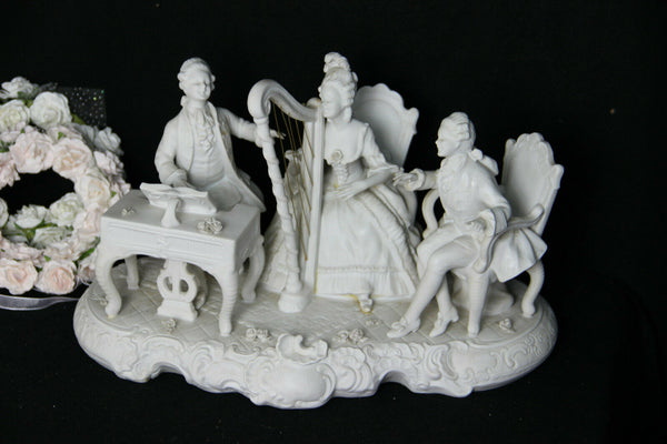 XL German antique UNTERWEISSBACH marked Bisque porcelain group musicians