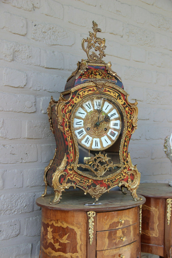 Large Boulle Cartel Mantel clock medusa head bronze ornaments