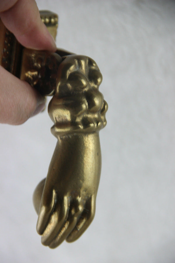 French bronze Door knocker hand 1950's gothic
