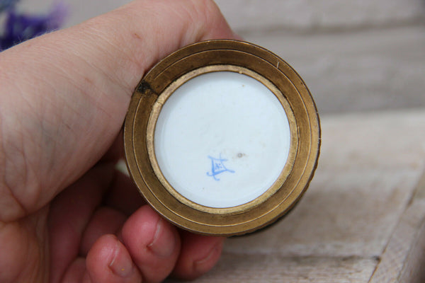 Miniature Sevres porcelain marked Vase floral decor