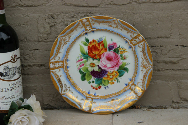 German KPM porcelain marked hand paint floral plate