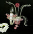 Vintage 1970 MURANO hand blown pink clear glass sconce wall light