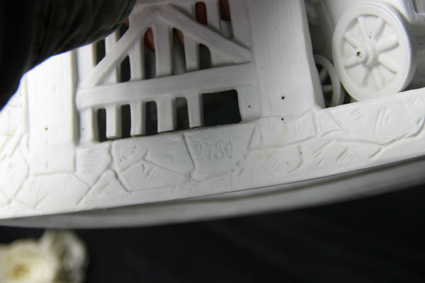 German marked Bisque porcelain group statue jardiniere planter