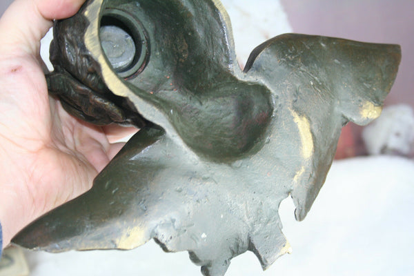 Wonderful French Bronze Dog hunting duck inkwell circa 1900