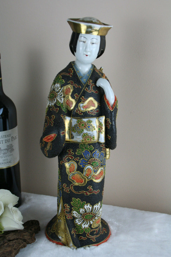 Japanese kutani cloisonne geisha figurine 1950 marked