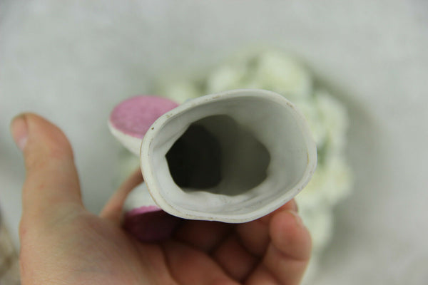 PAIR religious angels figurines porcelain 1950s