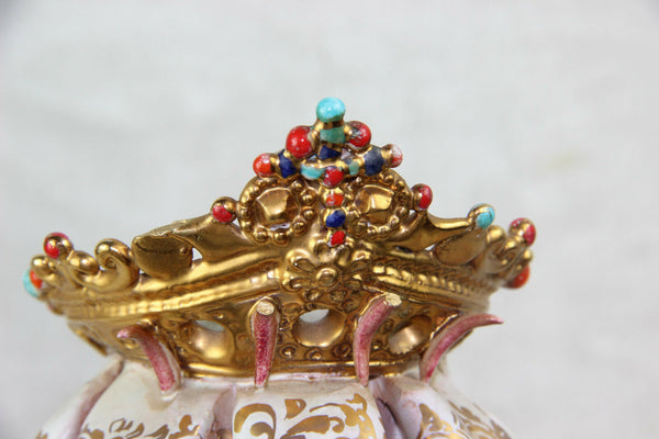 Italian Pattarino school terracotta polychrome large madonna statue religious