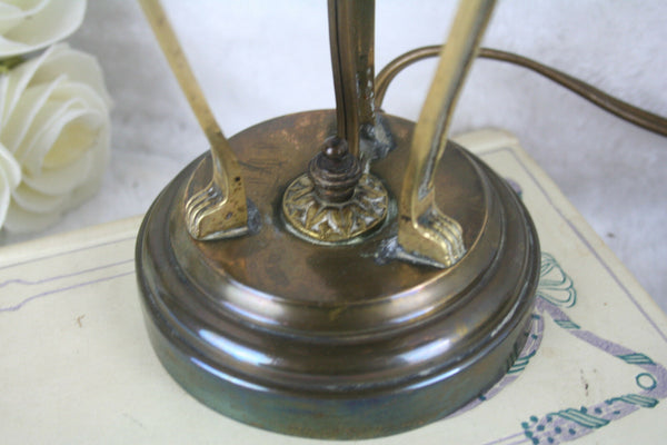 Antique french 1930 Empire style Caryatid winged lady lamp brass